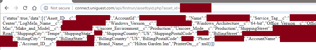 Hardcoded Credentials in Uniguest Kiosk Software lead to API Compromise